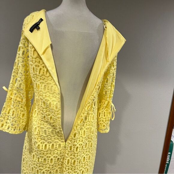 Elegant Yellow Lace Dress - Picture 7 of 13